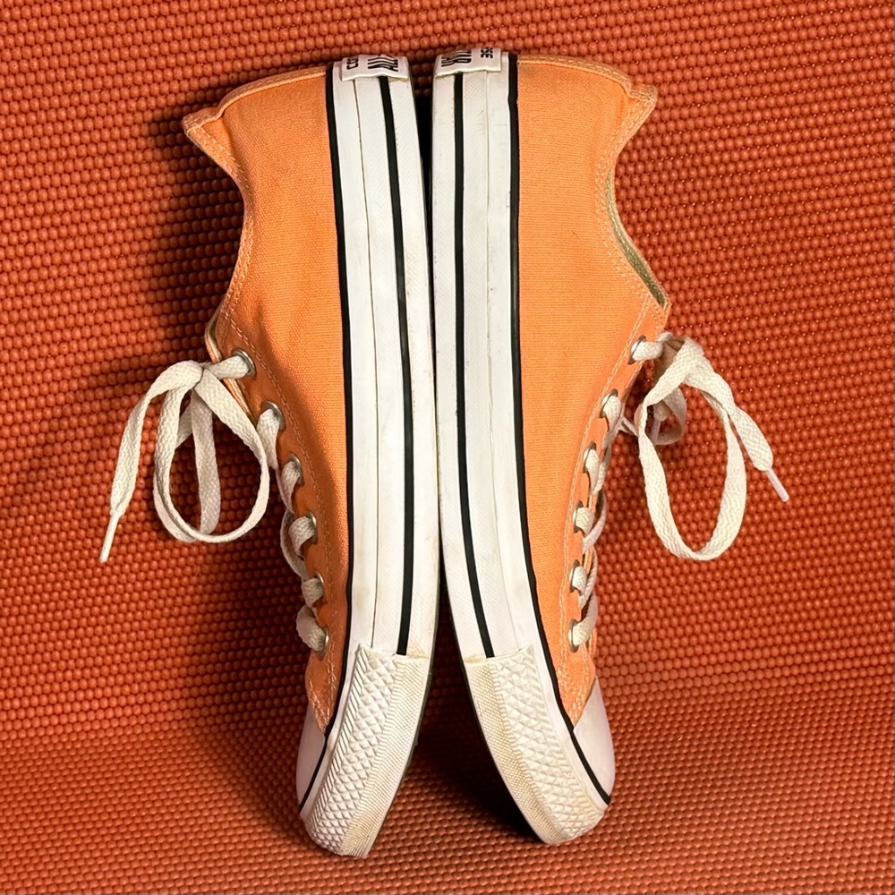 Converse Low Top Sneakers in Orange and White - Picture 6 of 9